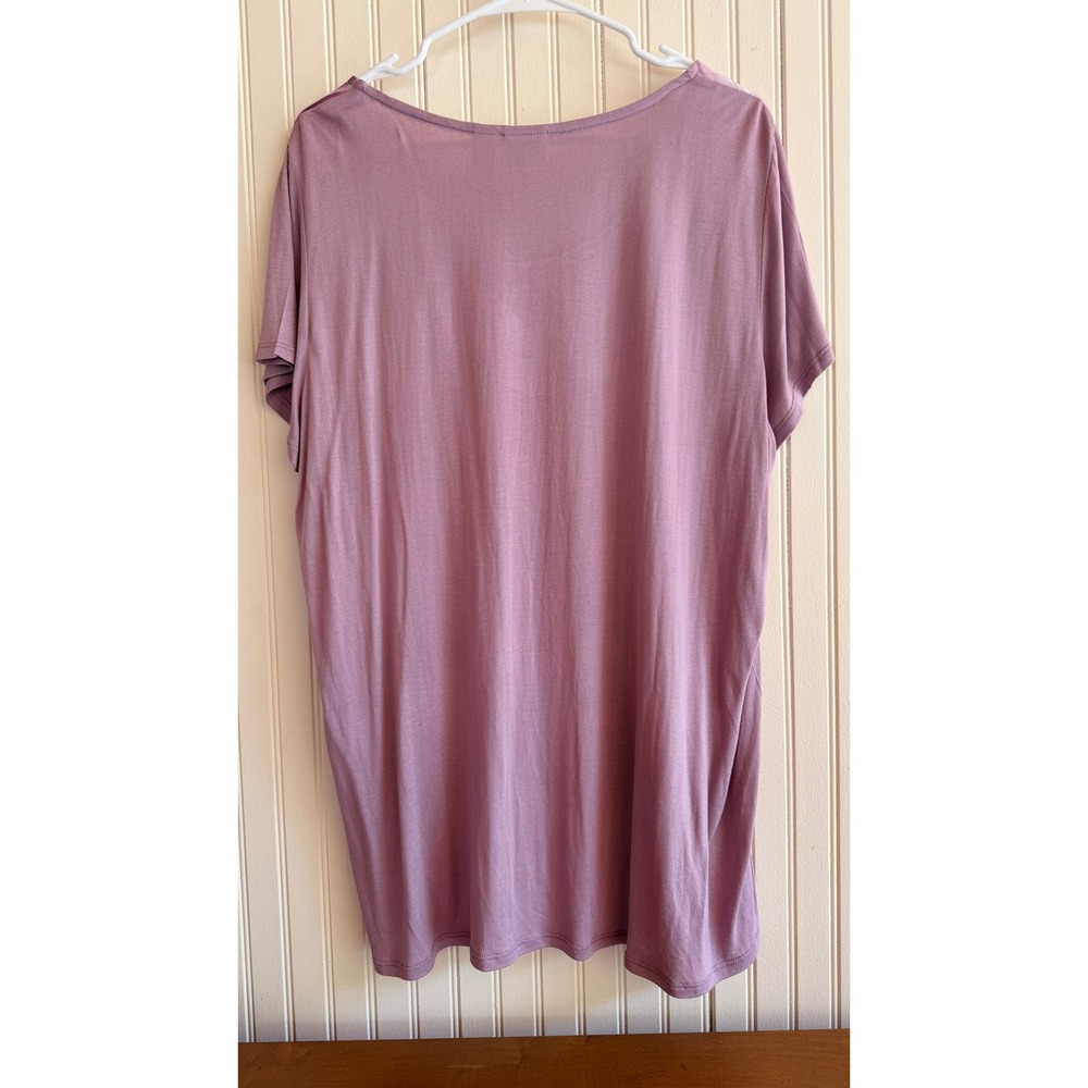 Zenergy by Chicos Purple Abstract Marble Print Mixed Media Top Size 3 XL - Picture 2 of 8